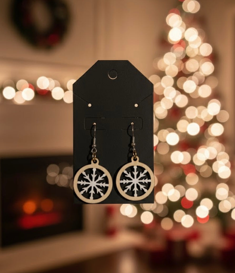 Mini Walnut snowflake earrings
