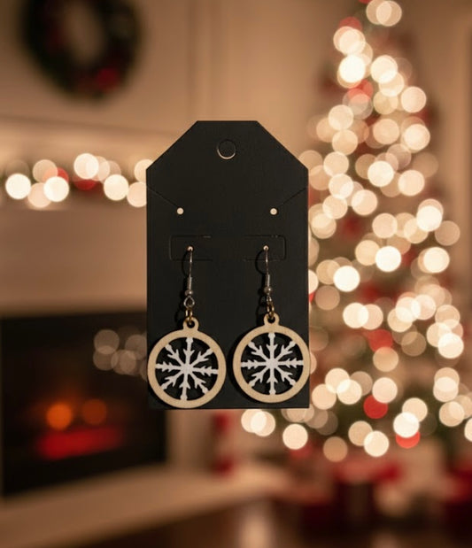 Mini Walnut snowflake earrings