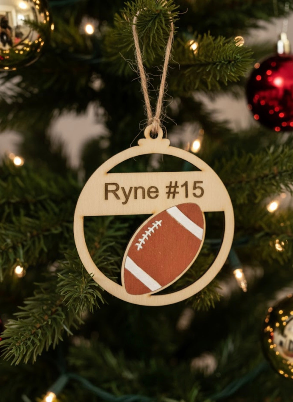 Personalized painted sports ornament